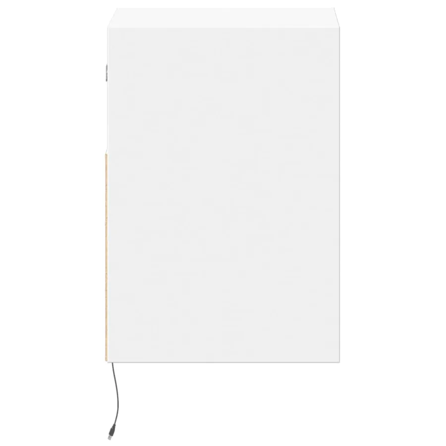 Tables de chevet murales avec lumières LED 2 pcs blanc - 7