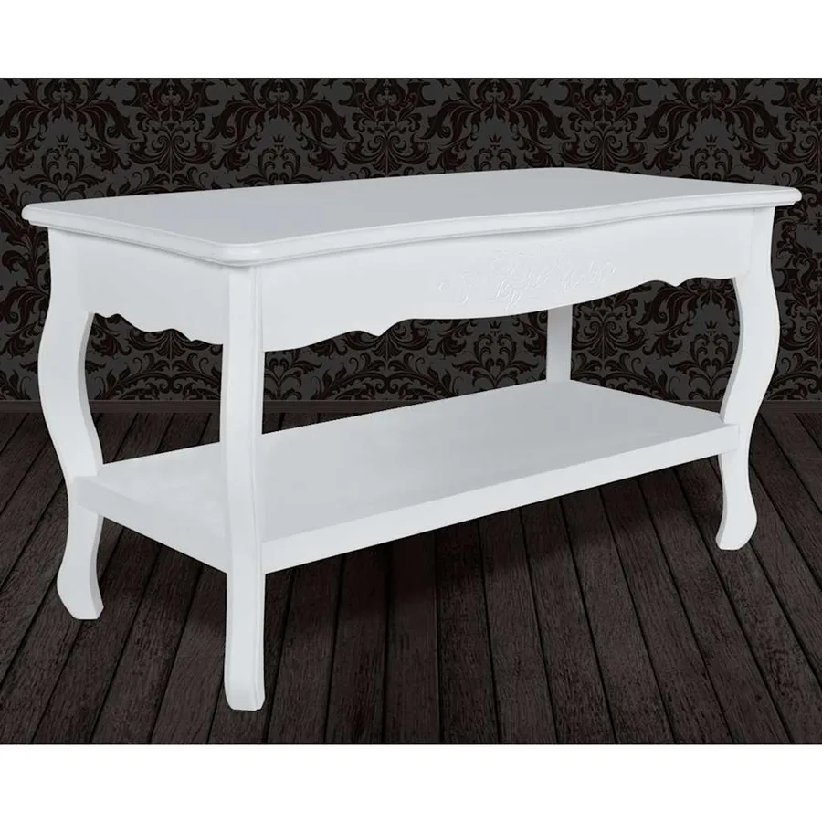 Table basse 2 couches MDF Blanc - 3