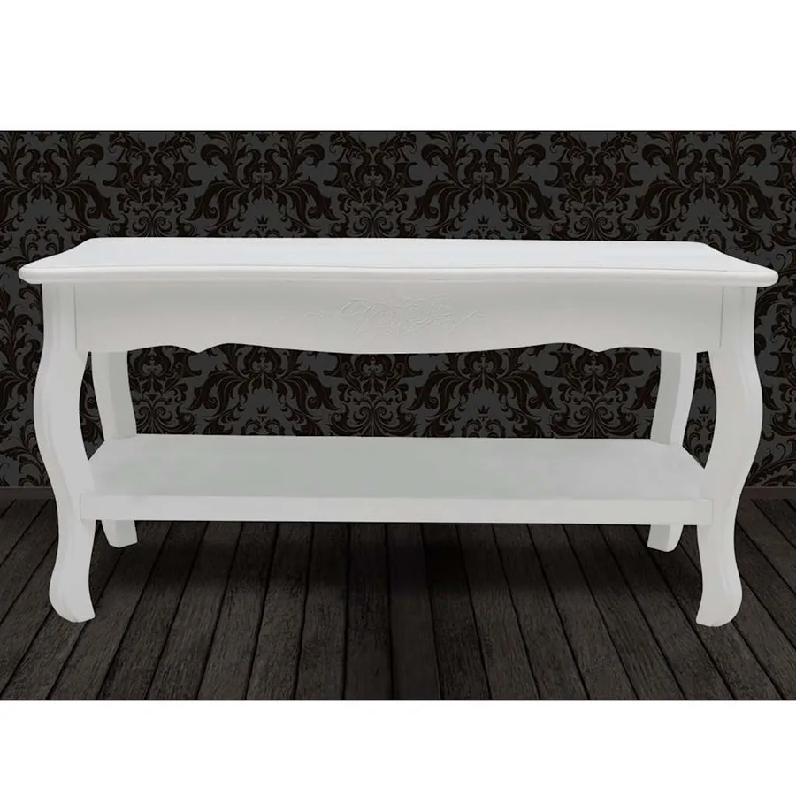 Table basse 2 couches MDF Blanc - 4