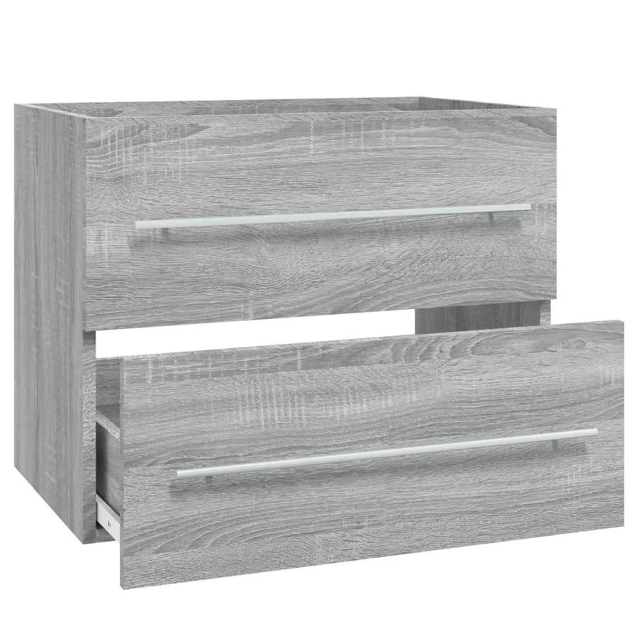 Armoire de lavabo Sonoma gris 60x38,5x48 cm Bois d'ingénierie - 5