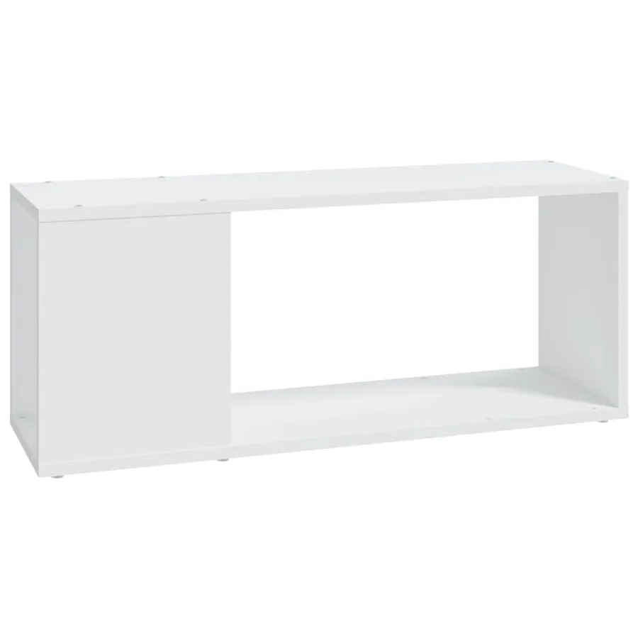 Meuble TV Blanc 80x24x32 cm Bois d'ingénierie - 2