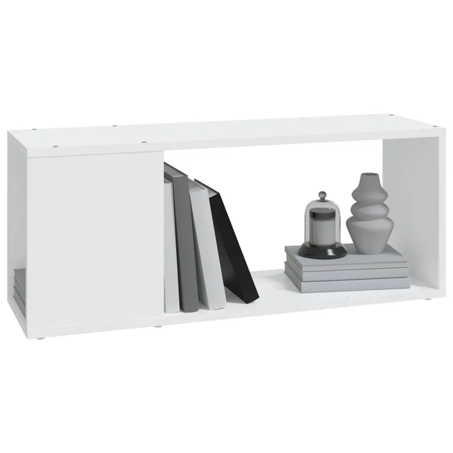 Meuble TV Blanc 80x24x32 cm Bois d'ingénierie - 4