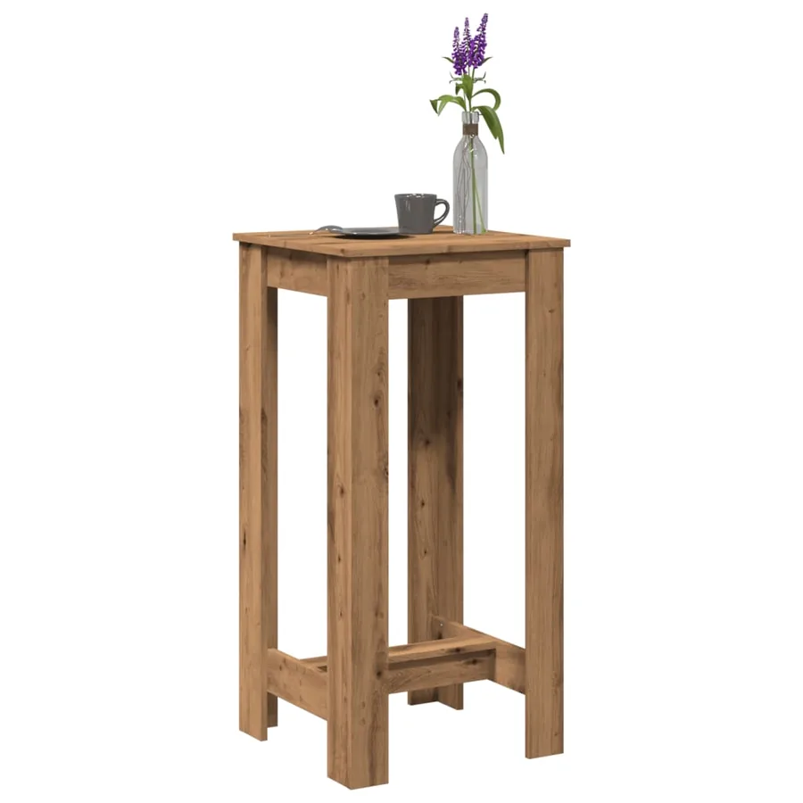 Table de bar chêne artisanal 51x50x103,5 cm bois d'ingénierie