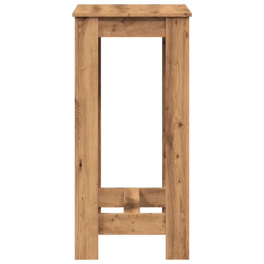 Table de bar chêne artisanal 51x50x103,5 cm bois d'ingénierie - 6
