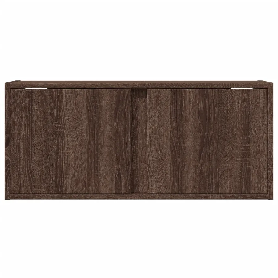 Meuble TV mural avec lumières LED chêne marron 80x31x35 cm - 6