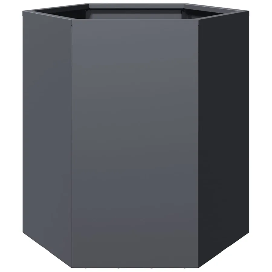 Jardinières 2 pcs anthracite hexagone 46x40x45 cm acier - 9