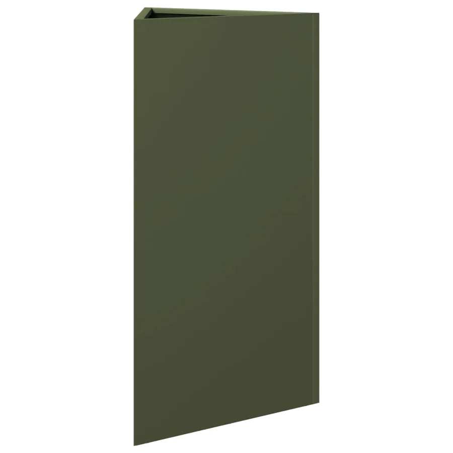 Jardinières 2 pcs vert olive triangulaire 40x34,5x75 cm acier - 6