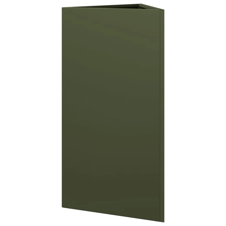 Jardinières 2 pcs vert olive triangulaire 40x34,5x75 cm acier - 8