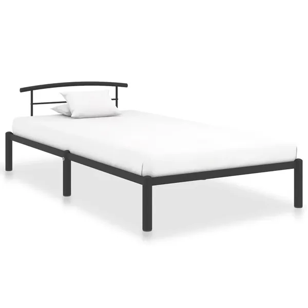 Cadre de lit sans matelas noir métal 90x200 cm