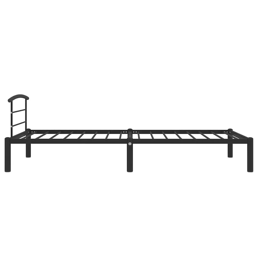 Cadre de lit sans matelas noir métal 90x200 cm - 4