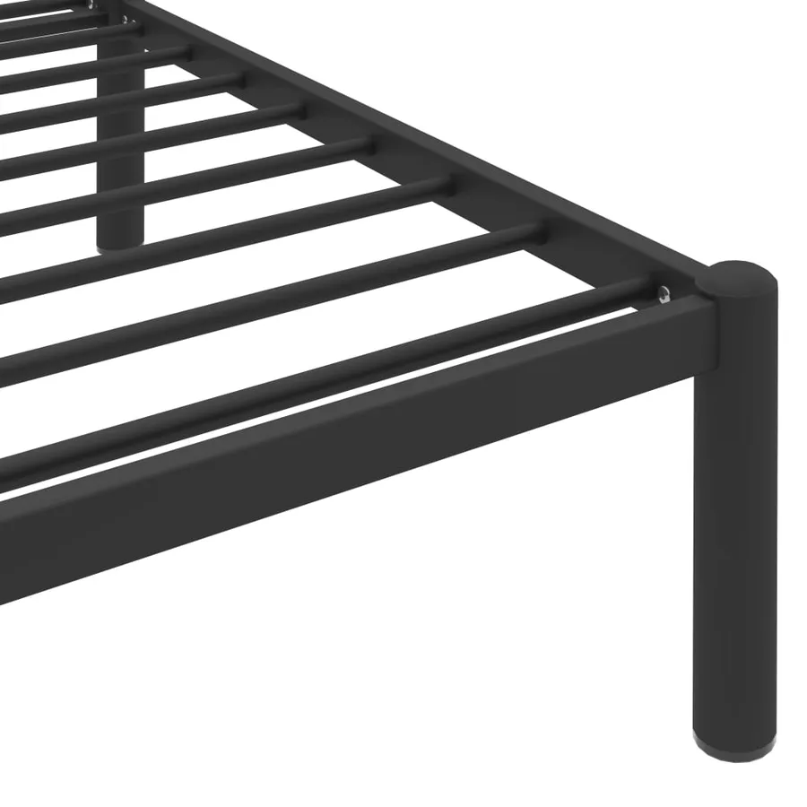 Cadre de lit sans matelas noir métal 90x200 cm - 6