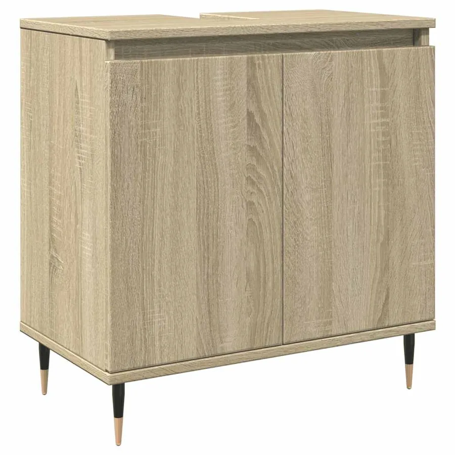 Armoire de bain chêne sonoma 58x33x60 cm bois d'ingénierie - 2