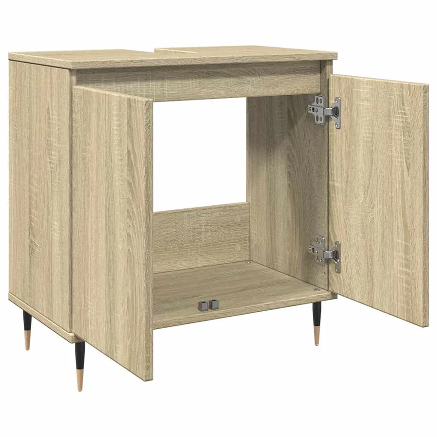 Armoire de bain chêne sonoma 58x33x60 cm bois d'ingénierie - 4
