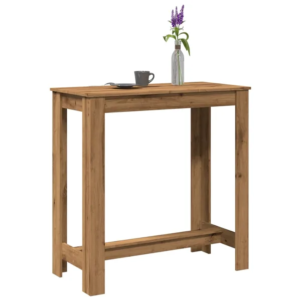 Table de bar chêne artisanal 102x50x103,5 cm bois d'ingénierie