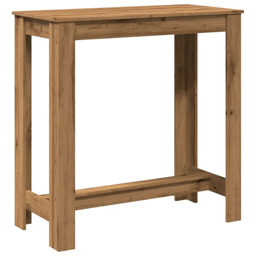 Table de bar chêne artisanal 102x50x103,5 cm bois d'ingénierie - 2