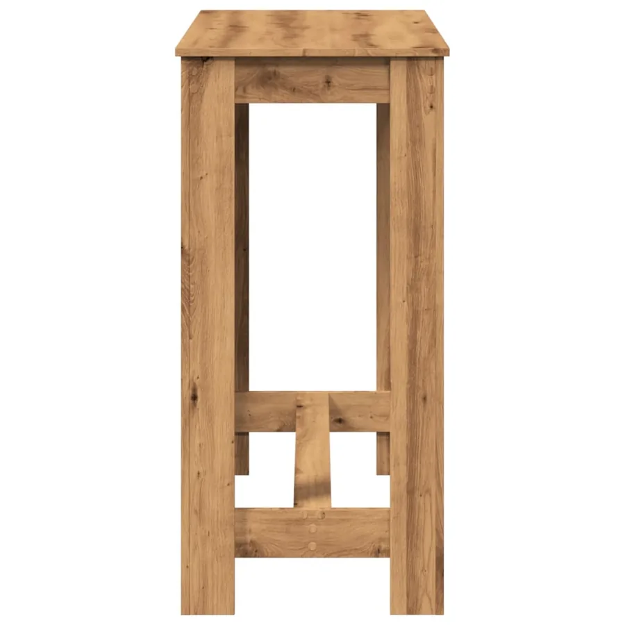 Table de bar chêne artisanal 102x50x103,5 cm bois d'ingénierie - 6