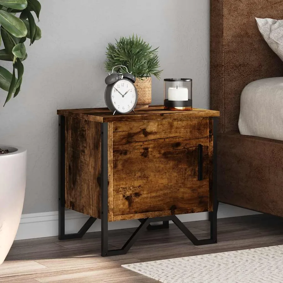 Tables de chevet 2 pcs chêne fumé 40x30x40 cm bois d'ingénierie