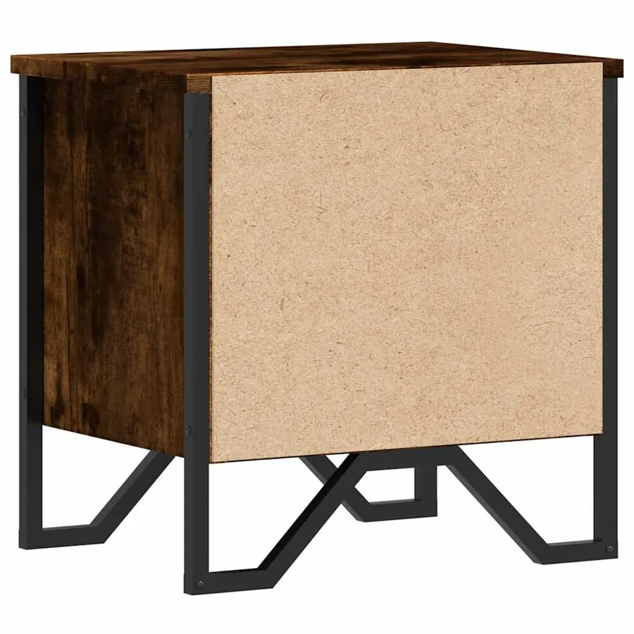 Tables de chevet 2 pcs chêne fumé 40x30x40 cm bois d'ingénierie - 8