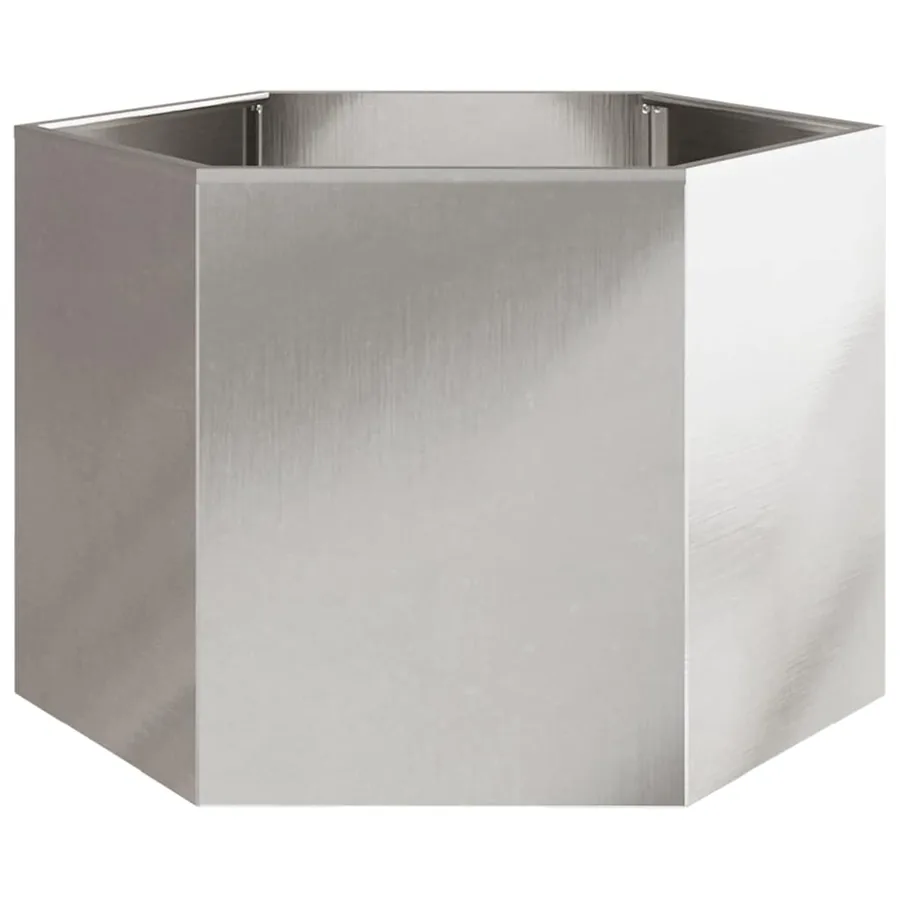Jardinière hexagone 69x60x45 cm acier inoxydable - 2