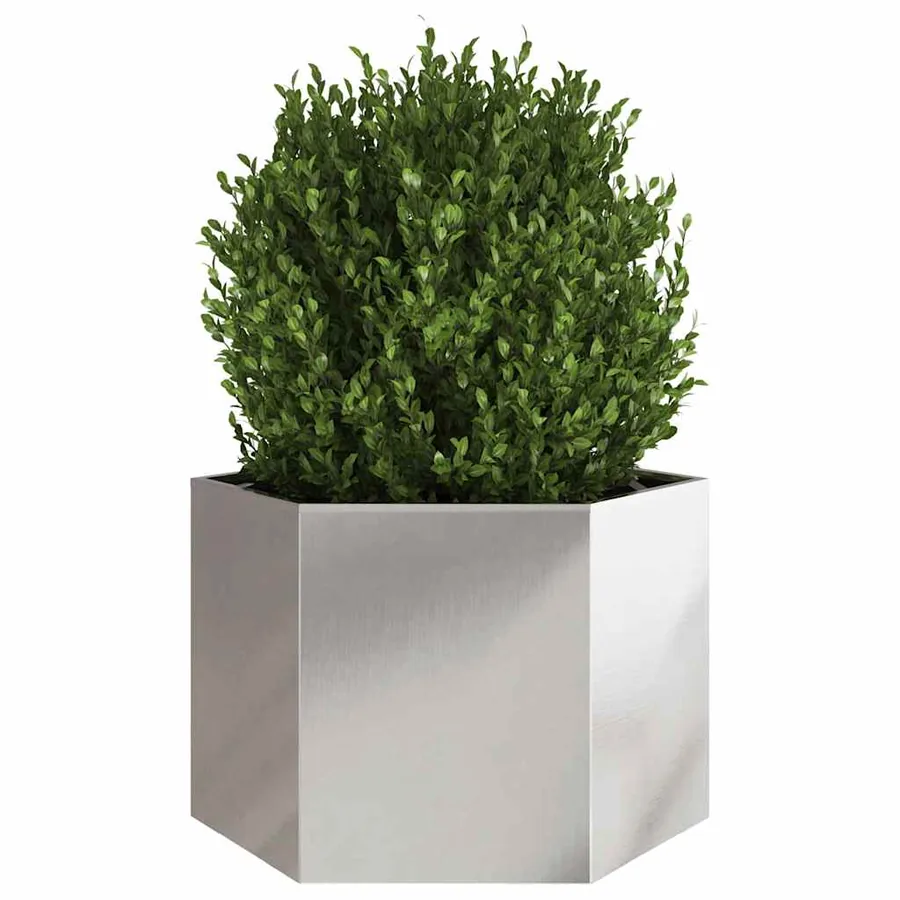 Jardinière hexagone 69x60x45 cm acier inoxydable - 3