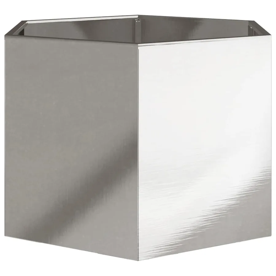Jardinière hexagone 69x60x45 cm acier inoxydable - 5