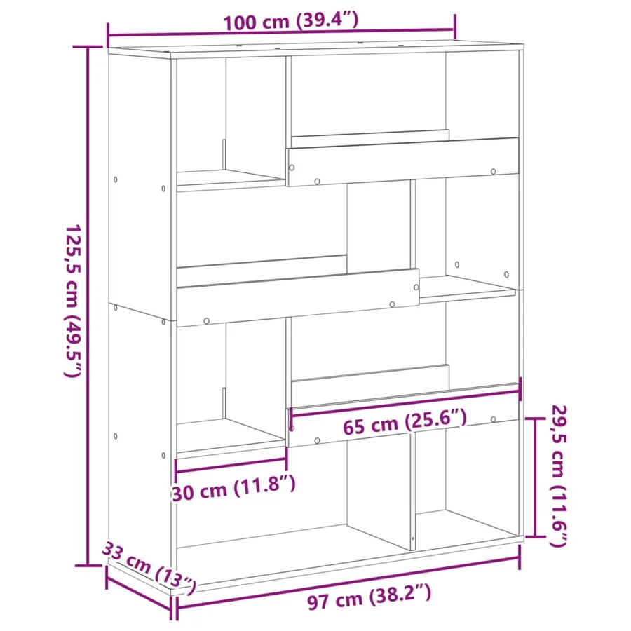 Bibliothèque blanc 100x33x125,5 cm bois d'ingénierie - 9