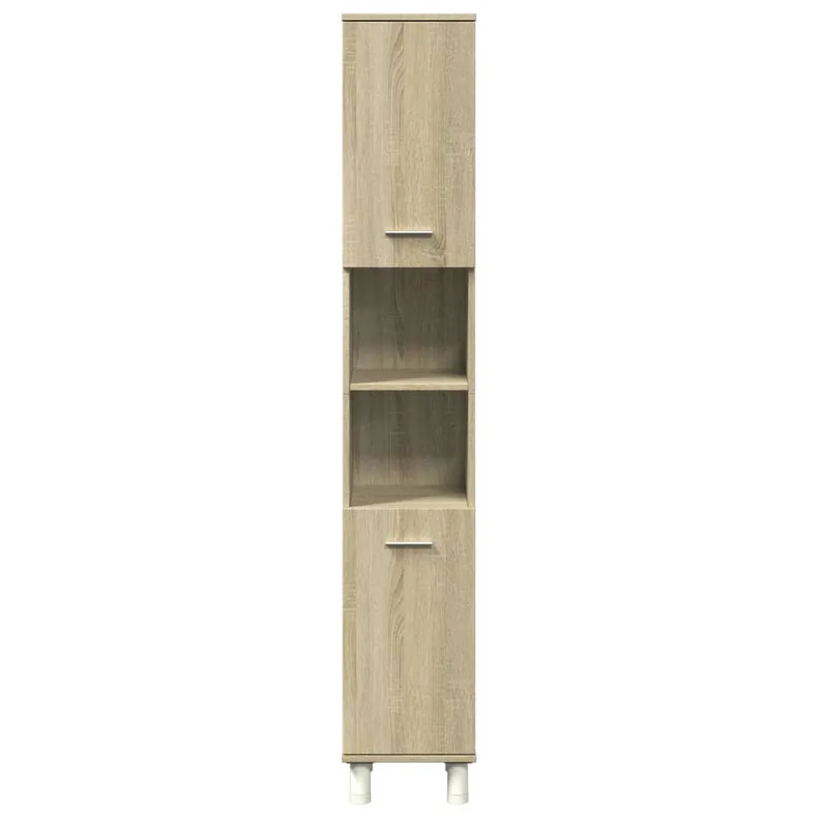 Armoire de salle de bain chêne sonoma 30,5x30x179 cm - 4