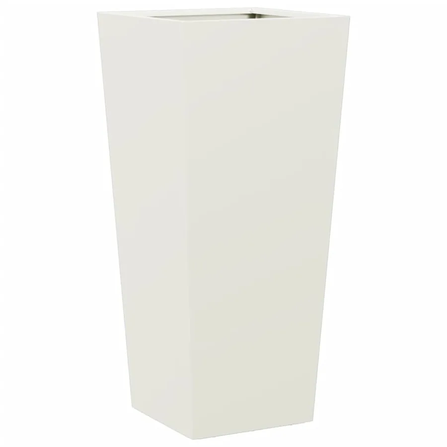 Jardinière blanc 35x35x75 cm acier - 2