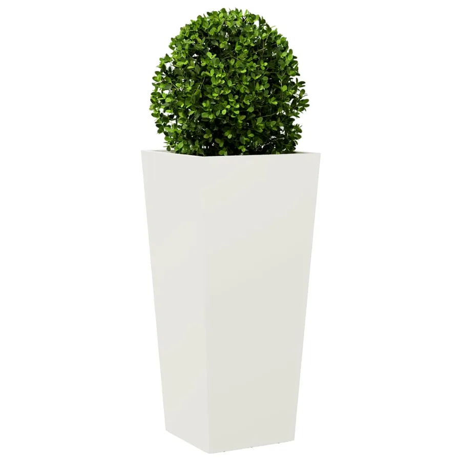 Jardinière blanc 35x35x75 cm acier - 3
