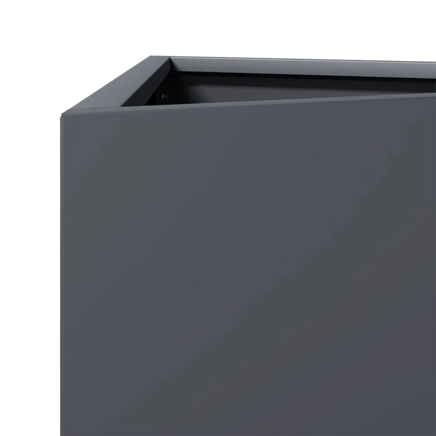 Jardinière anthracite triangulaire 30x26x75 cm acier - 7