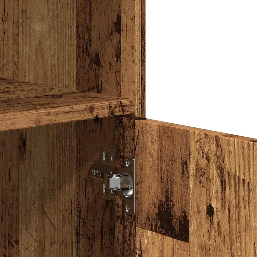 Armoire à roulettes vieux bois 55x40x91 cm bois d'ingénierie - 8