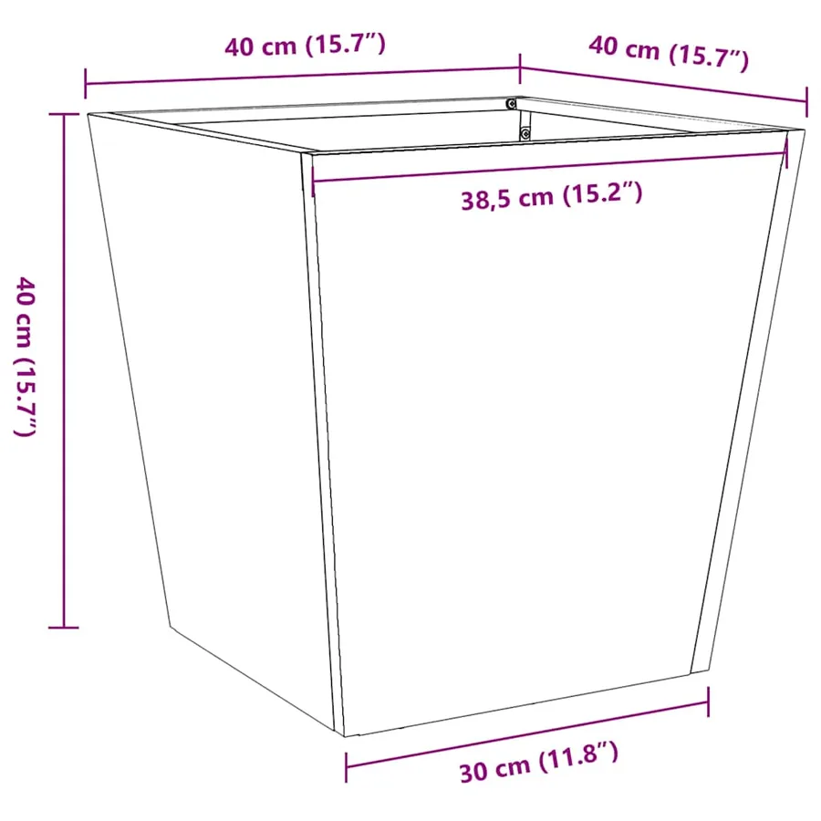 Jardinières 2 pcs 40x40x40 cm acier inoxydable - 12