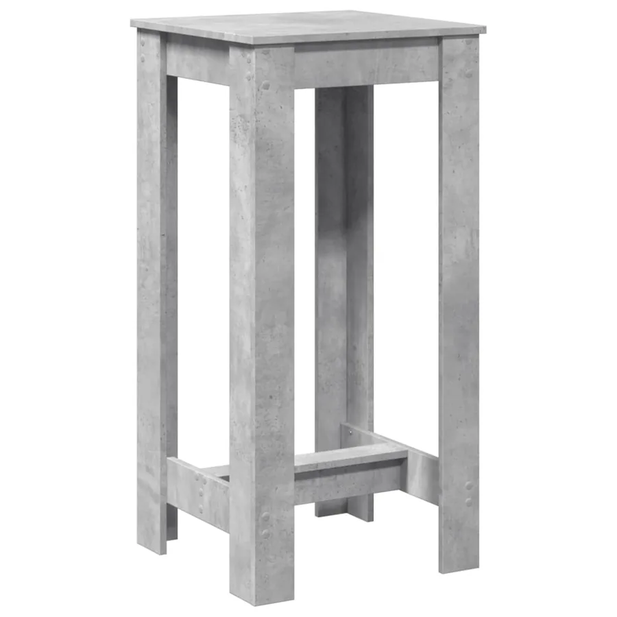 Table de bar gris béton 51x50x103,5 cm bois d'ingénierie - 2