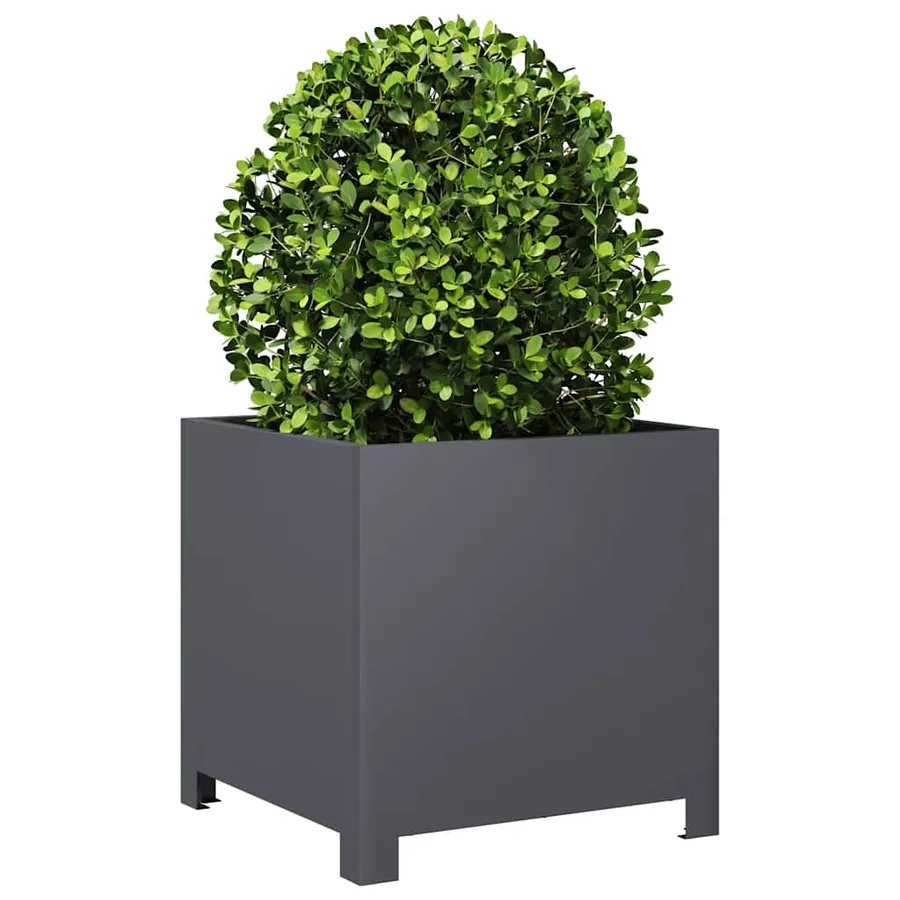 Jardinière anthracite 40x40x40 cm acier - 3