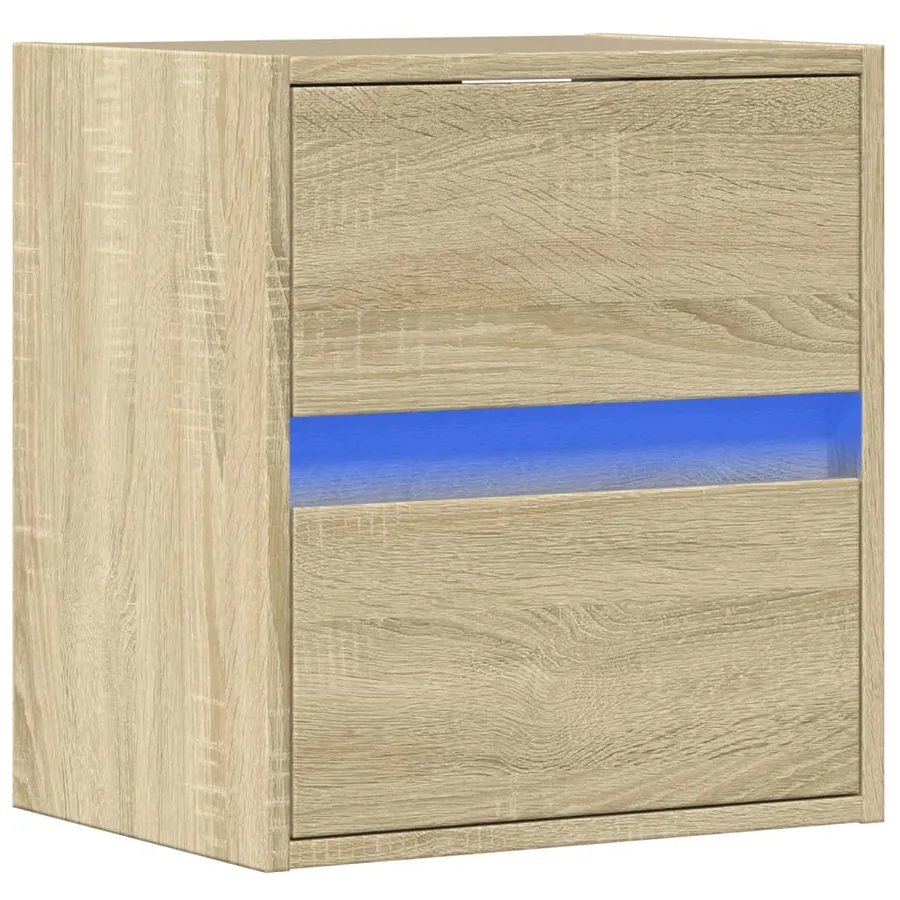 Meuble TV mural avec lumières LED chêne sonoma 41x31x45 cm - 3