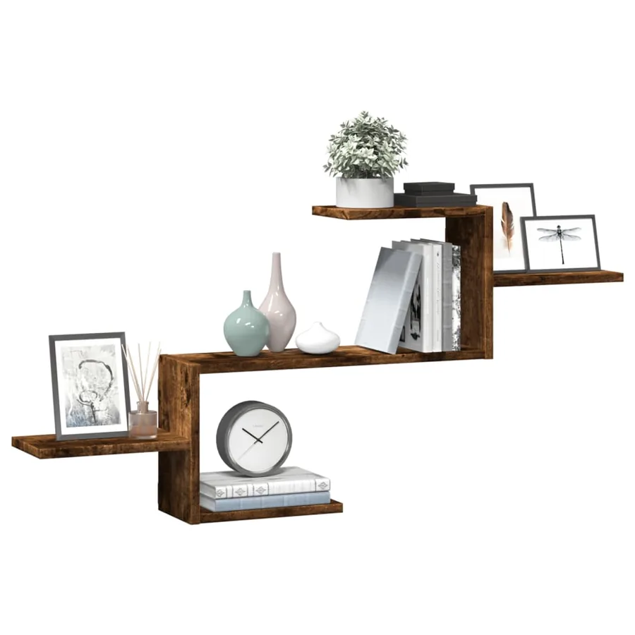 Étagère murale chêne fumé 104x15x49 cm bois d'ingénierie - 3