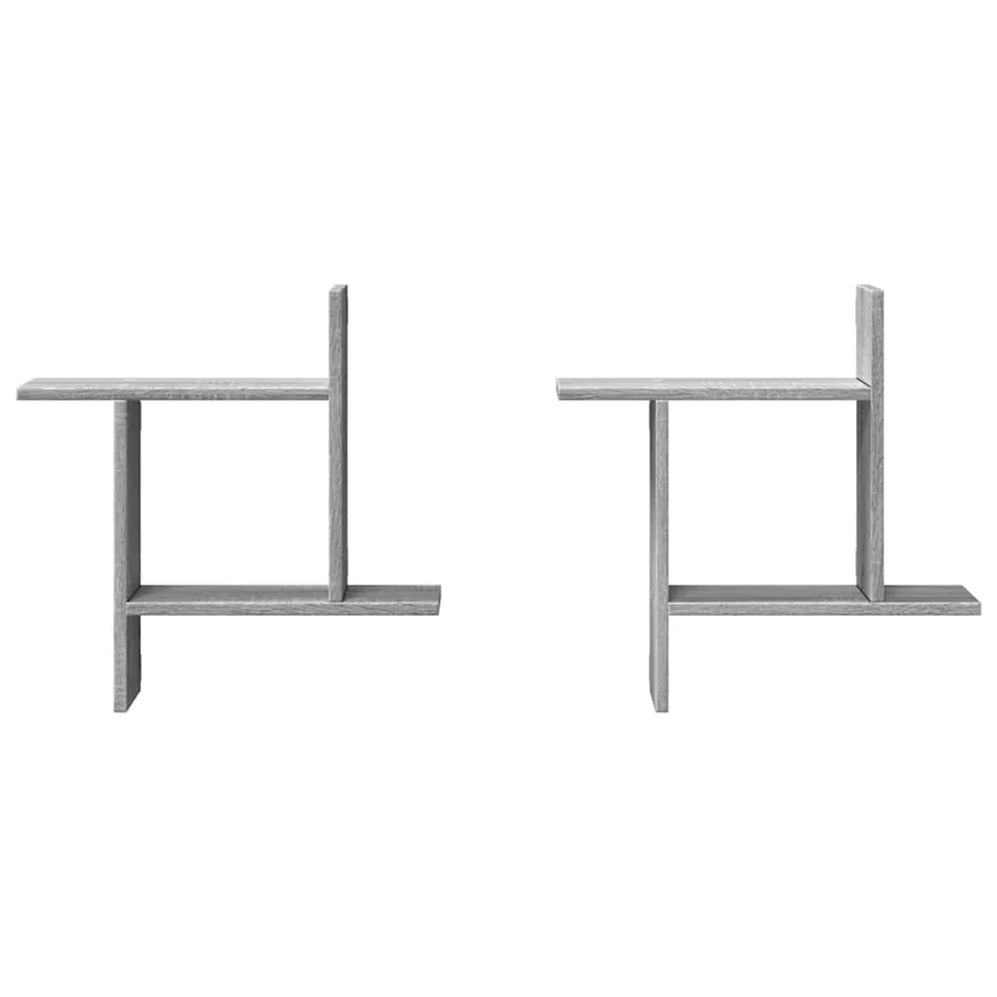 Étagères murales 2pcs sonoma gris 50x12x50 cm bois d'ingénierie - 5