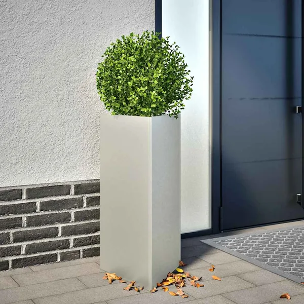 Jardinières 2 pcs triangulaire 40x34,5x75 cm acier inoxydable