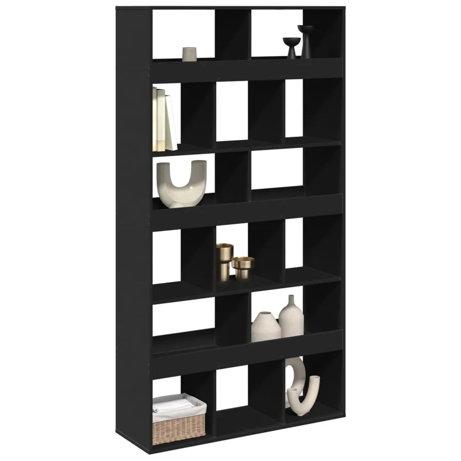 Cloison de séparation noir 100x33x187,5 cm bois d'ingénierie - 3