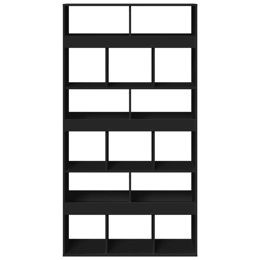 Cloison de séparation noir 100x33x187,5 cm bois d'ingénierie - 4