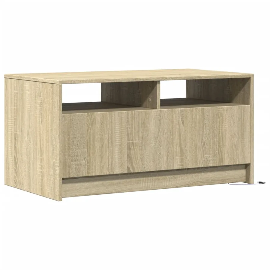 Table basse avec lumières LED chêne sonoma bois d'ingénierie - 8