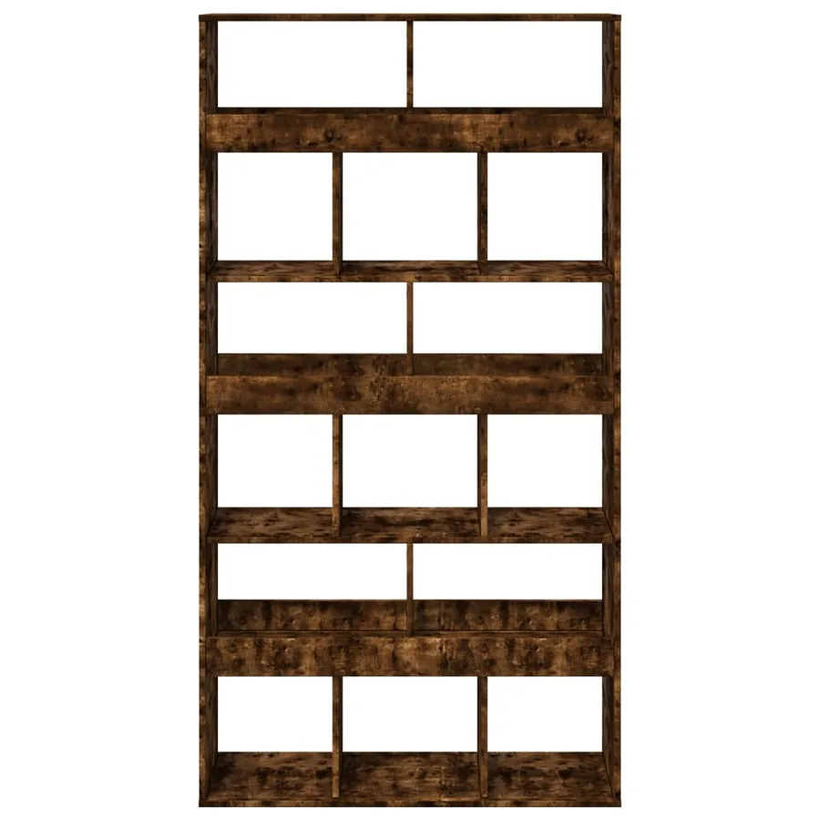 Bibliothèque chêne fumé 100x33x187,5 cm bois d'ingénierie - 4