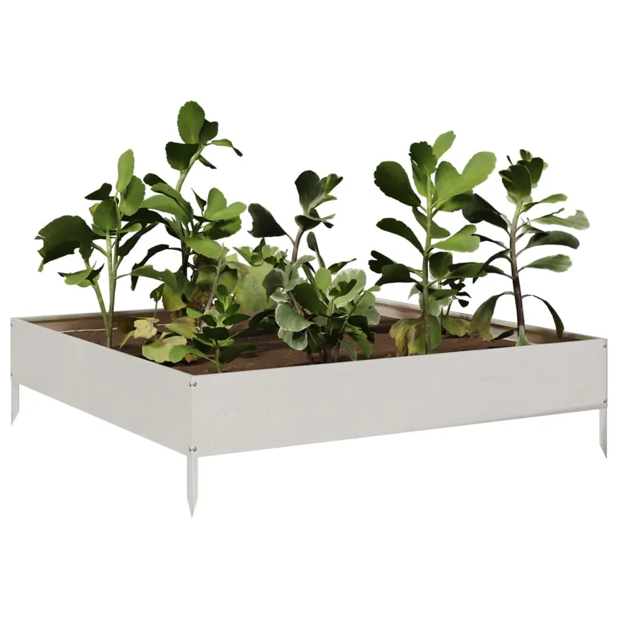 Lit surélevé de jardin 100x100x26 cm acier inoxydable - 3