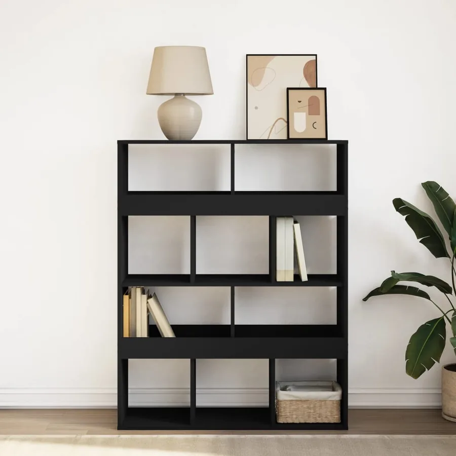 Bibliothèque noir 100x33x125,5 cm bois d'ingénierie - 3