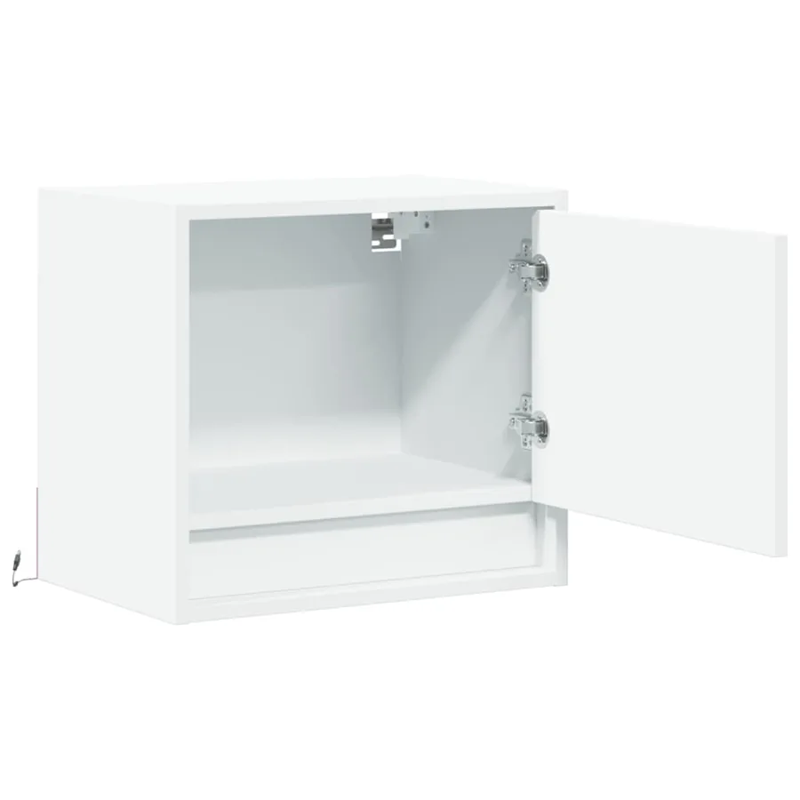 Tables de chevet murales avec lumières LED 2 pcs blanc - 7