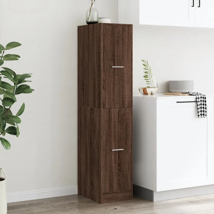 Armoire apothicaire chêne marron 30x41x144,5 cm bois ingénierie - 3