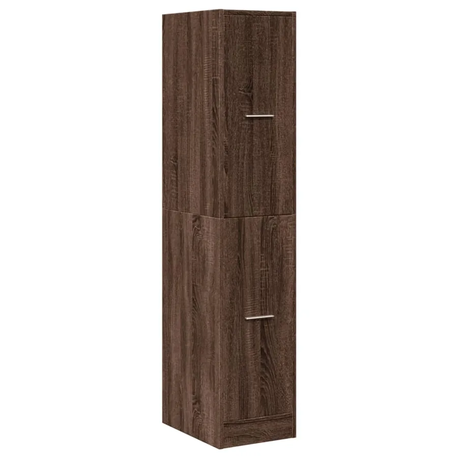 Armoire apothicaire chêne marron 30x41x144,5 cm bois ingénierie - 4