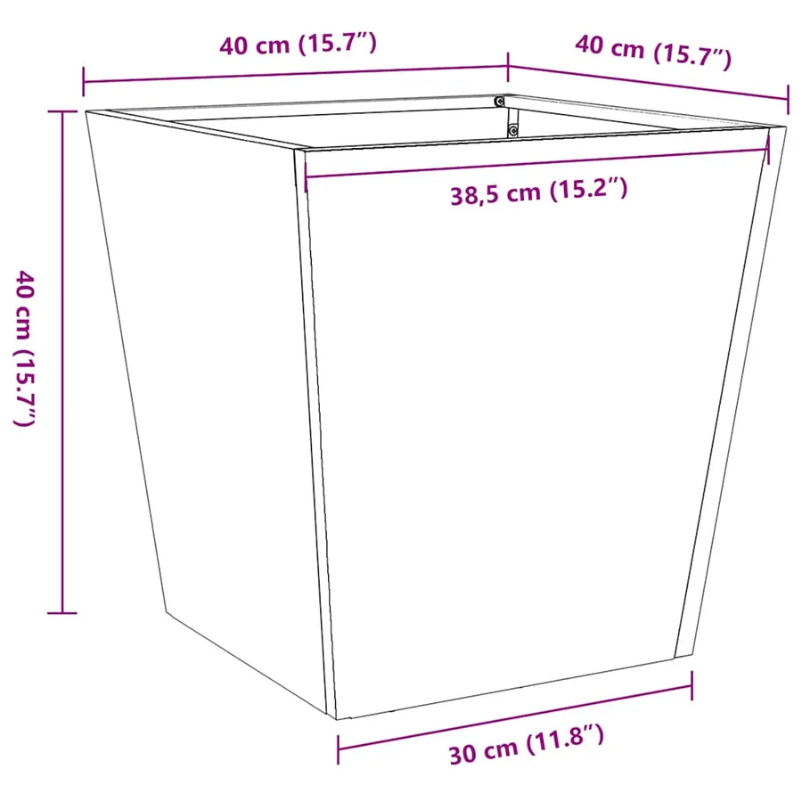 Jardinières 2 pcs 40x40x40 cm acier galvanisé - 13