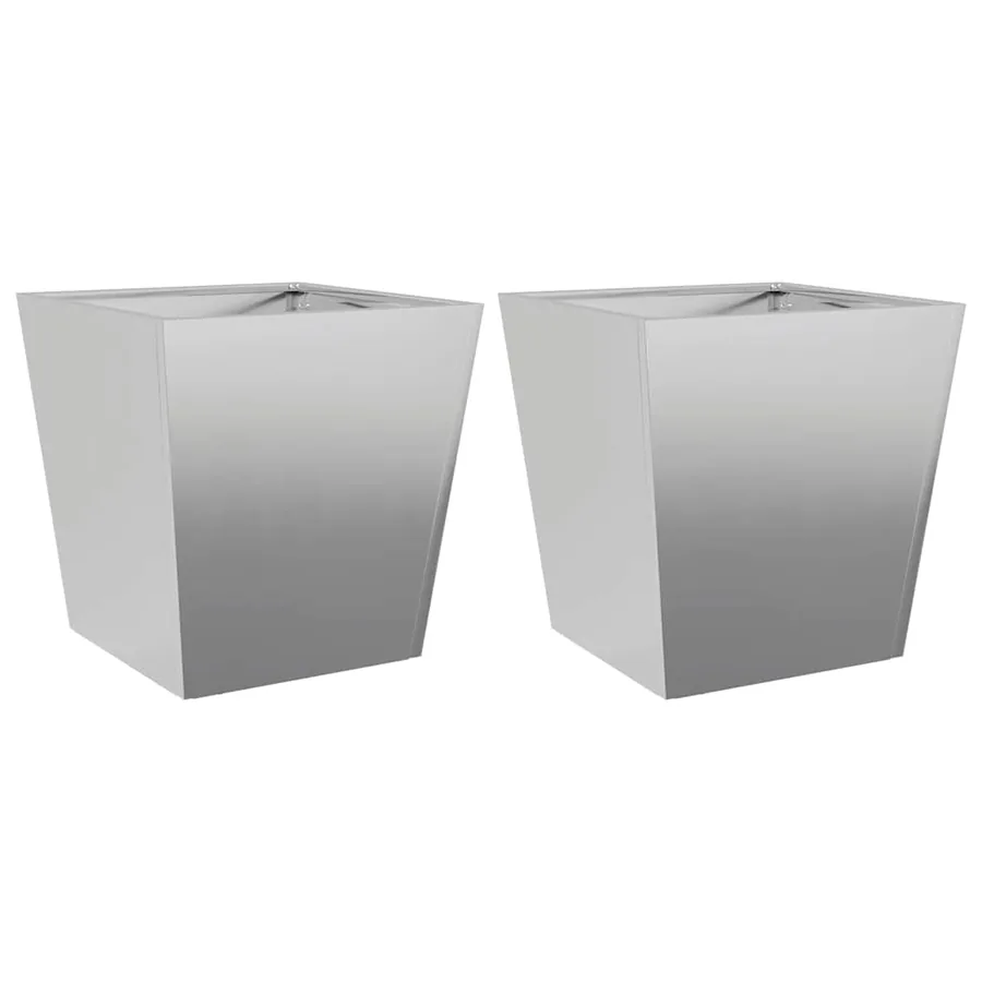 Jardinières 2 pcs 40x40x40 cm acier galvanisé - 2