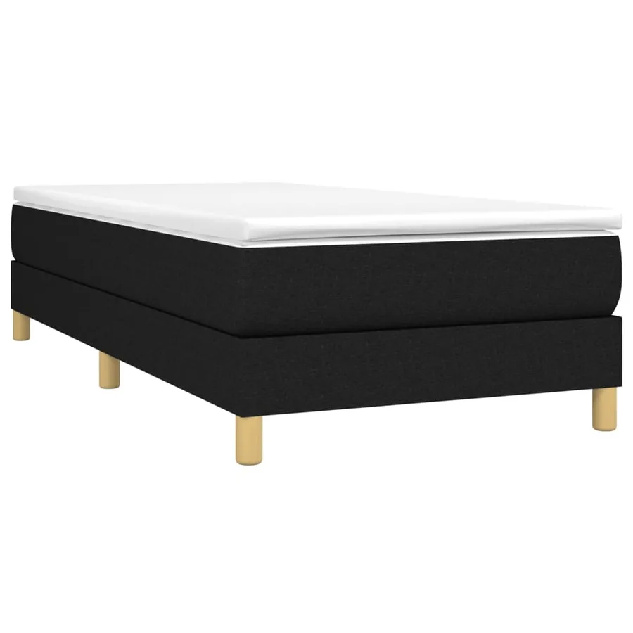 Sommier à lattes de lit avec matelas Noir 90x190 cm Tissu - 3